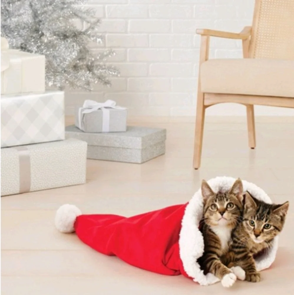 New Santa Hat Crinkle Cat Toy